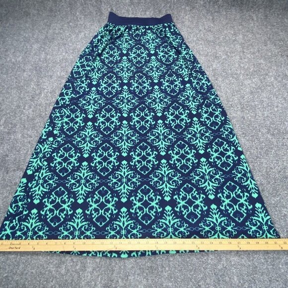 Joe B by Joe‎ Benbasset Skirt Womens Small Maxi Green Blue Pull On Geometric - Picture 3 of 10